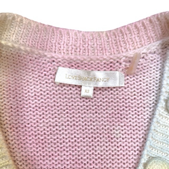 LoveShackFancy Naveen V-Neck Pullover Sweater in Fairy Tale Tie Dye Size XS - Picture 4 of 8